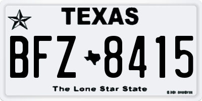 TX license plate BFZ8415
