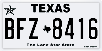 TX license plate BFZ8416