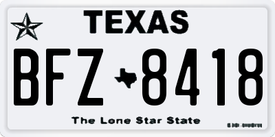TX license plate BFZ8418