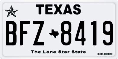 TX license plate BFZ8419