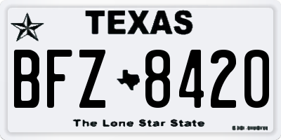 TX license plate BFZ8420