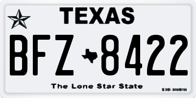 TX license plate BFZ8422