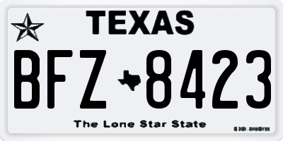 TX license plate BFZ8423