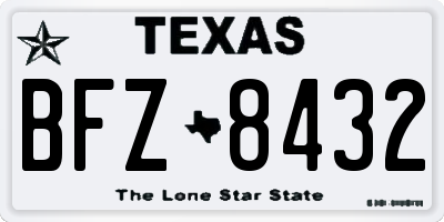 TX license plate BFZ8432