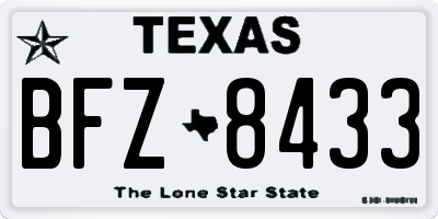 TX license plate BFZ8433