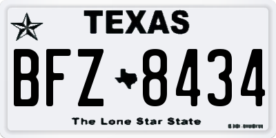 TX license plate BFZ8434