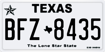 TX license plate BFZ8435