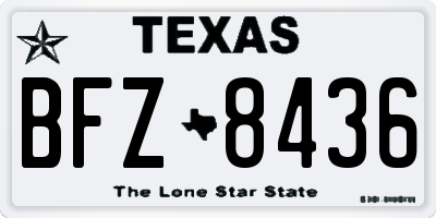 TX license plate BFZ8436