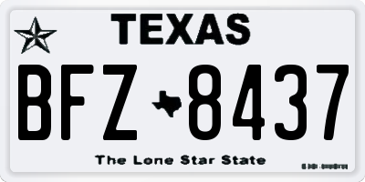 TX license plate BFZ8437