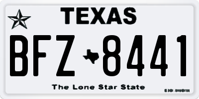 TX license plate BFZ8441
