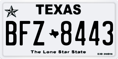 TX license plate BFZ8443
