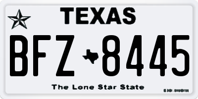 TX license plate BFZ8445