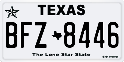 TX license plate BFZ8446