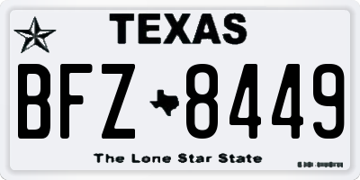 TX license plate BFZ8449