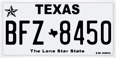 TX license plate BFZ8450