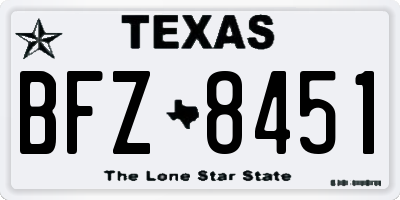 TX license plate BFZ8451