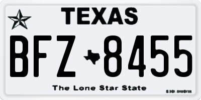 TX license plate BFZ8455