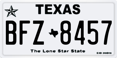 TX license plate BFZ8457