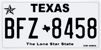 TX license plate BFZ8458