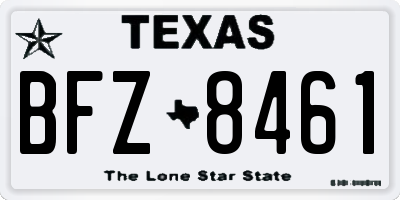 TX license plate BFZ8461