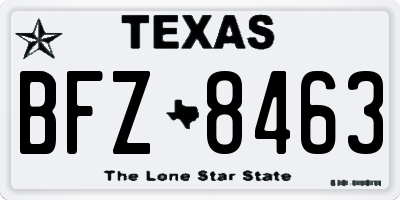 TX license plate BFZ8463