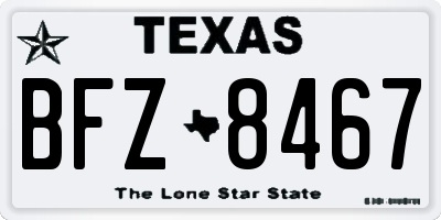 TX license plate BFZ8467