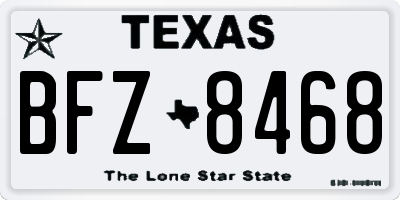 TX license plate BFZ8468
