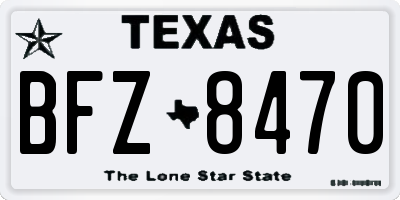 TX license plate BFZ8470