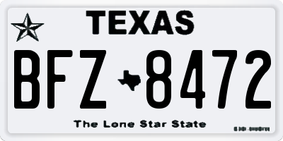 TX license plate BFZ8472