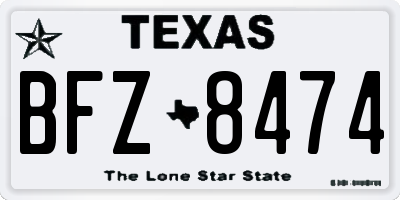 TX license plate BFZ8474