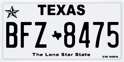 TX license plate BFZ8475
