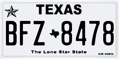 TX license plate BFZ8478