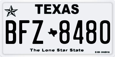 TX license plate BFZ8480