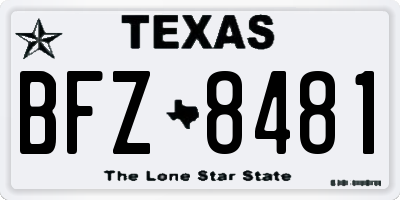 TX license plate BFZ8481