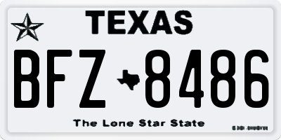 TX license plate BFZ8486