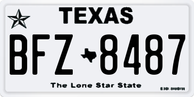 TX license plate BFZ8487