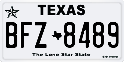 TX license plate BFZ8489