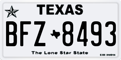 TX license plate BFZ8493