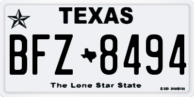 TX license plate BFZ8494