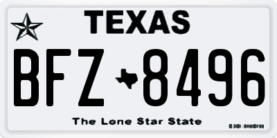 TX license plate BFZ8496
