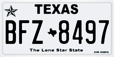 TX license plate BFZ8497