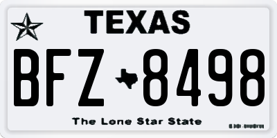 TX license plate BFZ8498