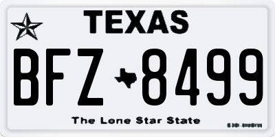 TX license plate BFZ8499