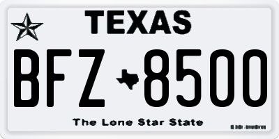TX license plate BFZ8500