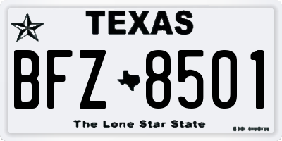 TX license plate BFZ8501