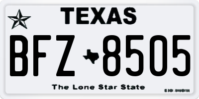 TX license plate BFZ8505