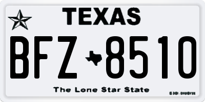 TX license plate BFZ8510
