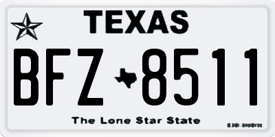 TX license plate BFZ8511