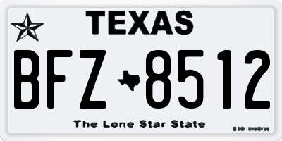 TX license plate BFZ8512