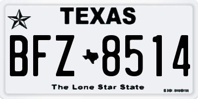TX license plate BFZ8514